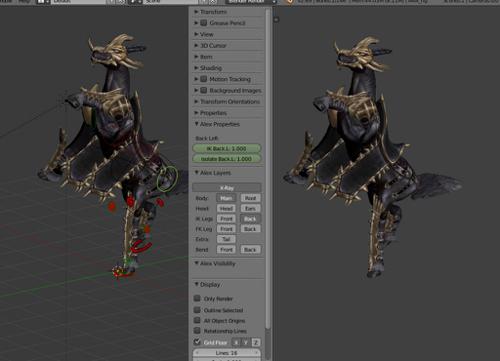 Knight Horse (remeshed, rigged, with actions) preview image
